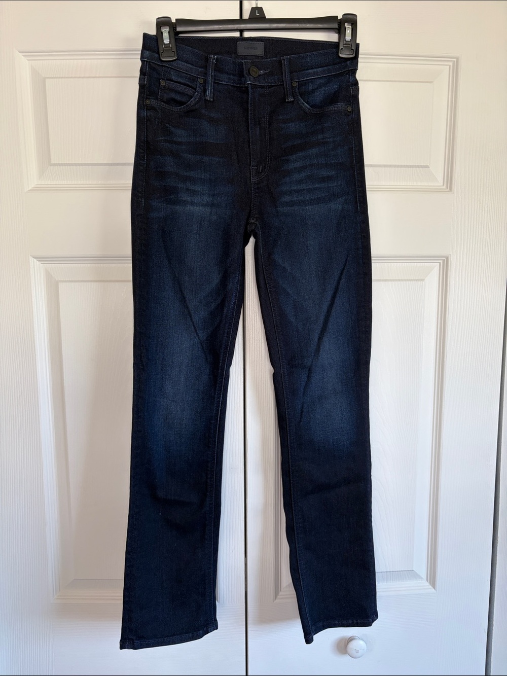 Mother The Mid Rise Dazzler Ankle Now Or Never Dark Blue Straight-Leg Jeans 24